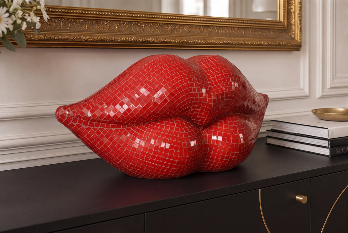 Dekoration DISCO LIP 45cm Mosaik rot