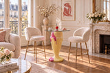 Bistrotisch SUNDAE 75cm pastellgelb mit magnetischer abnehmbarer Kirsche SWEET SOCIETY hauseigenes Design