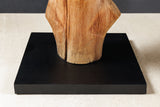 Floor lamp TREE NATURE 175cm mangosteen wood linen shade