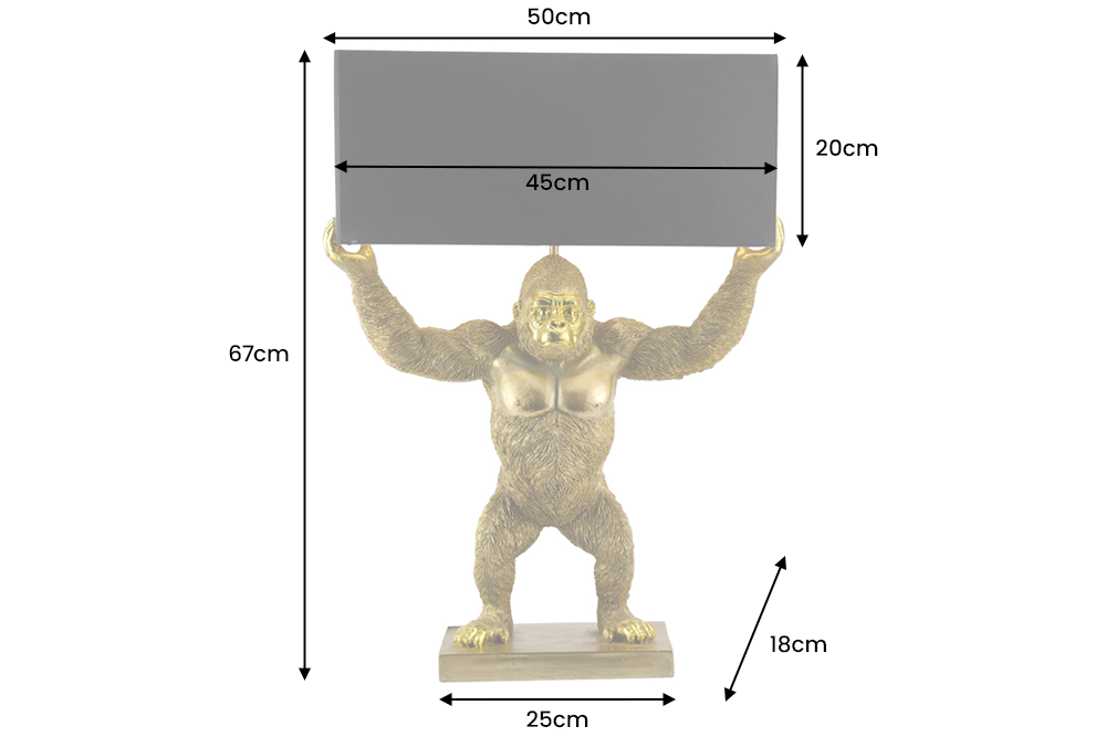 Table lamp KING APE 65cm black golden
