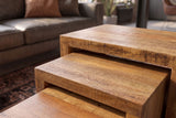 Beistelltisch MAKASSAR 29-45 cm 3er-Set Satztische Mangoholz natur