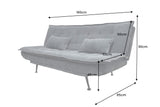 Sofa bed JAZZ 195cm 3-seater cord grey