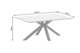 Coffee table GALAXIE 100cm w/ star frame ceramic white