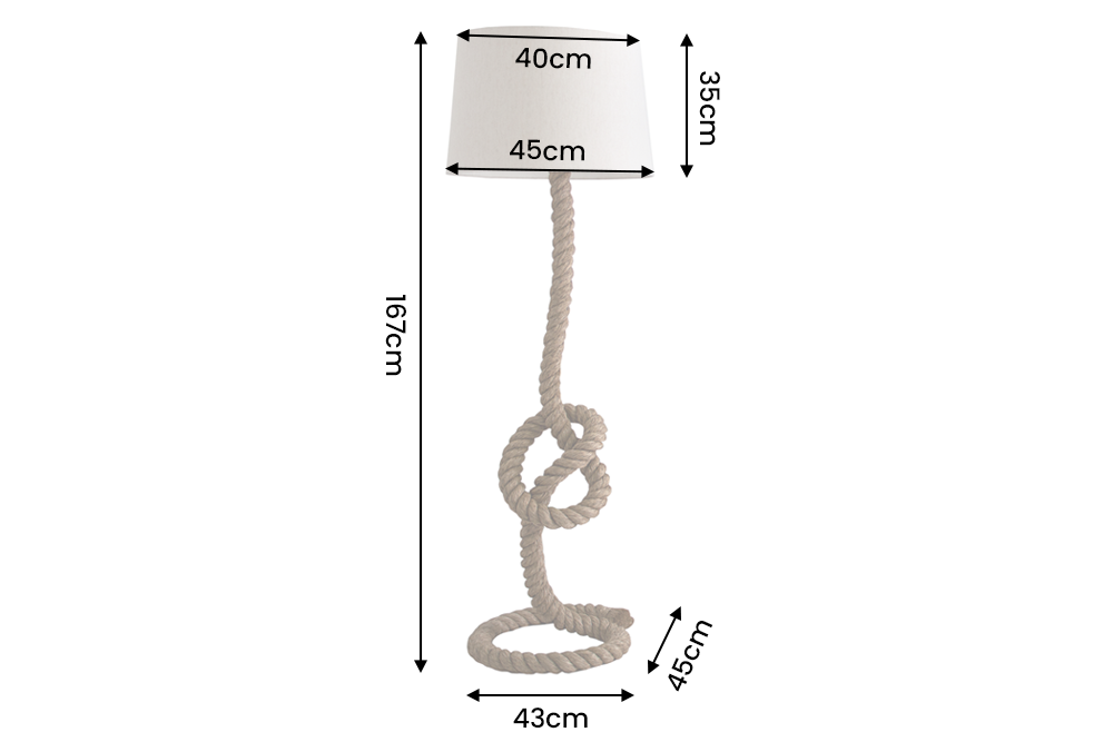 Stehlampe SEVEN SEAS 160cm mit authentischem Seil