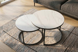 Coffee table ELEGANCE 75cm set of 2 ceramic white