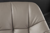 Swivel chair PAPILLON rotatable 180° w/ armrests leather taupe