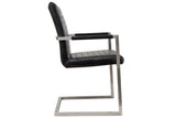 Cantilever chair LOFT with armrests synthetic leather antique black