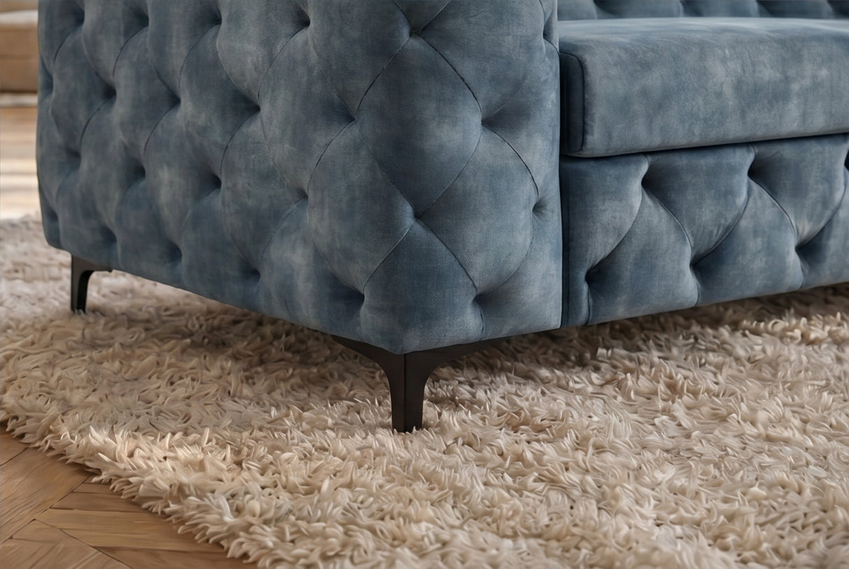 Sofa MODERN BAROCK 235cm 3-Sitzer Samt petrol