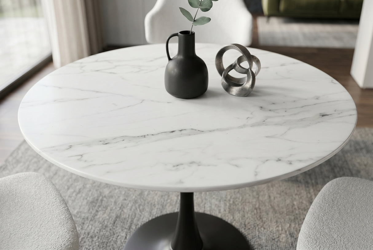 Bistro table LYON 80cm round ceramic white