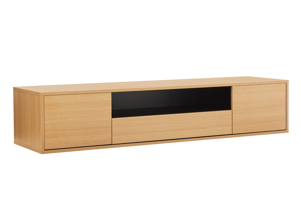 TV stolek LOFT 150cm závěsný – přírodní černý