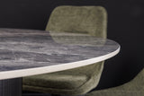 Dining table UNIQUE 120cm round dark frame ceramic grey marble top