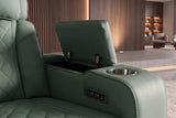 Cinema armchair HOLLYWOOD 2-seater electrically adjustable artificial leather sage