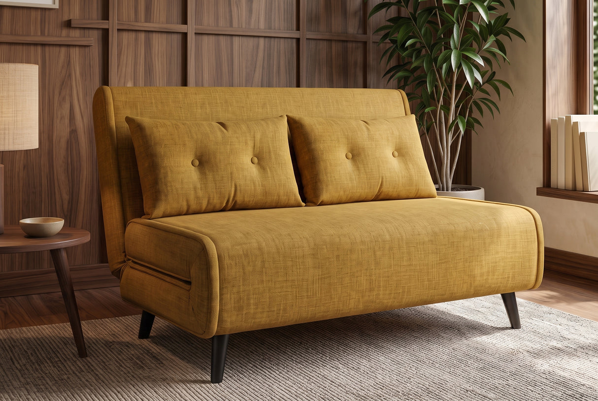 Sleeping chair SMART MULTIFUNCTION 140cm velvet mustard yellow