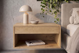 Bedside table PURE 50cm hanging mango wood natural cream finish