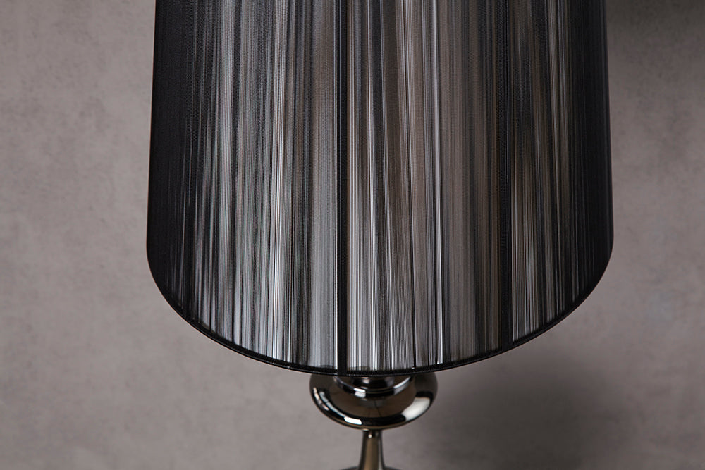 Floor lamp LUCIE 160cm black nylon shade baroque style