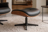 Hocker VOGUE drehbar 360° Pappel furniert Kunstleder schwarzbraun