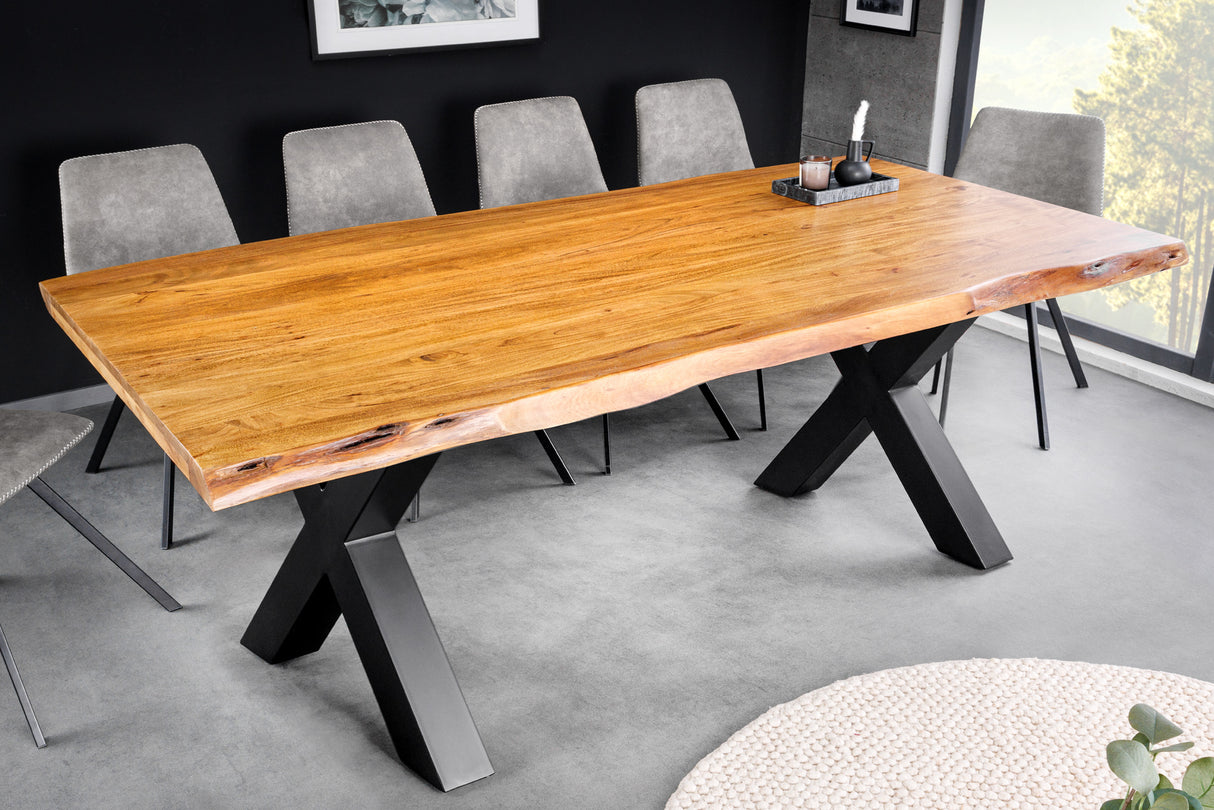 Dining table MAMMUT 200cm table top 50 mm acacia wood X-legs