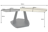 Couchtisch MOVEMENT 80-130cm drehbare Keramikplatte Naturtravertin und Rostoptik