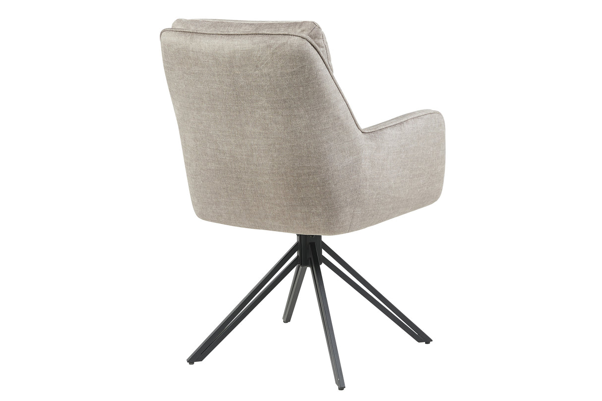 Swivel chair PROMETHEUS rotatable 180° w/ armrests vogue velour velvet taupe