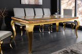 Dining table MODERN BAROCK BARRACUDA 200cm gold incl. glass top w/o teak top