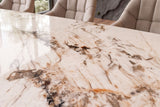 Dining table INFINITY 180-220-260cm boat-shaped extendable pandora ceramic white brown