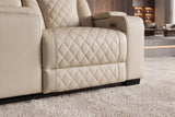 Kinosessel HOLLYWOOD 2-Sitzer elektrisch verstellbar Kunstleder beige