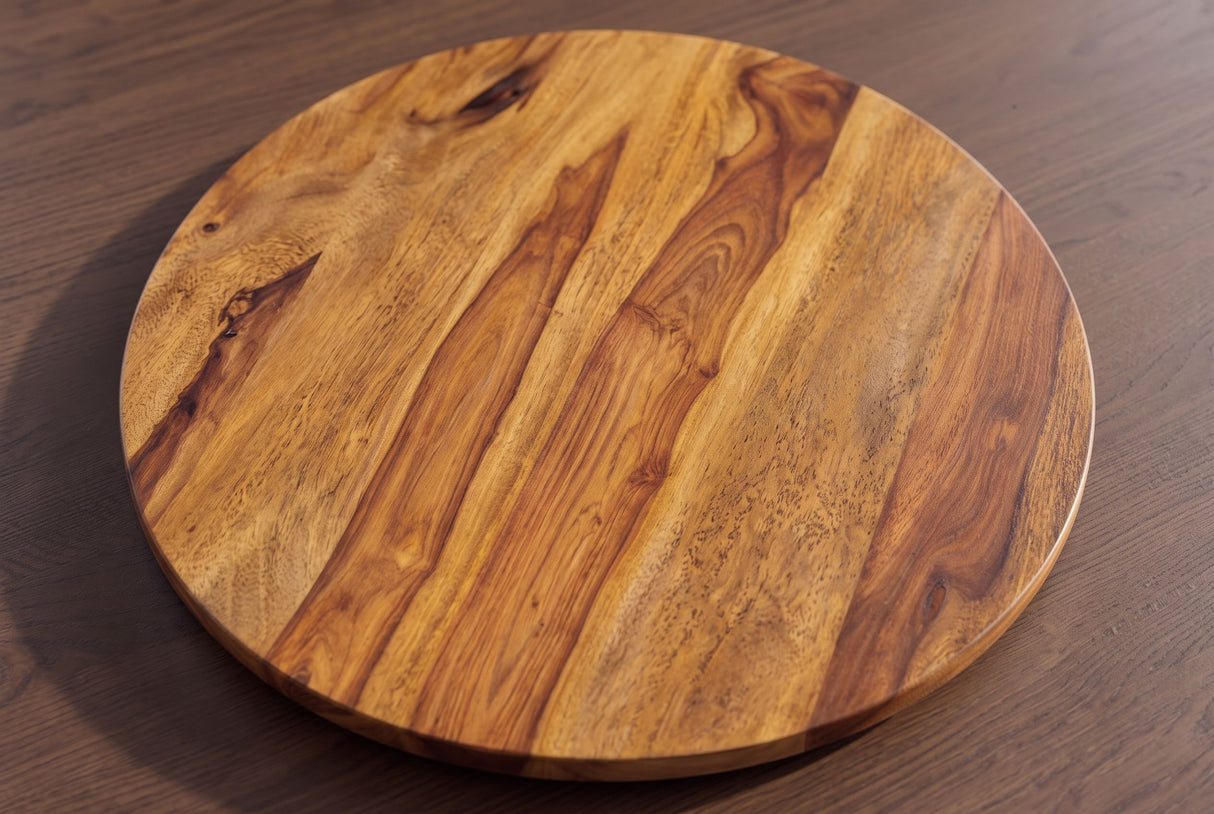 Turnplate MAKASSAR 50cm 360° sheesham wood brown stone finish