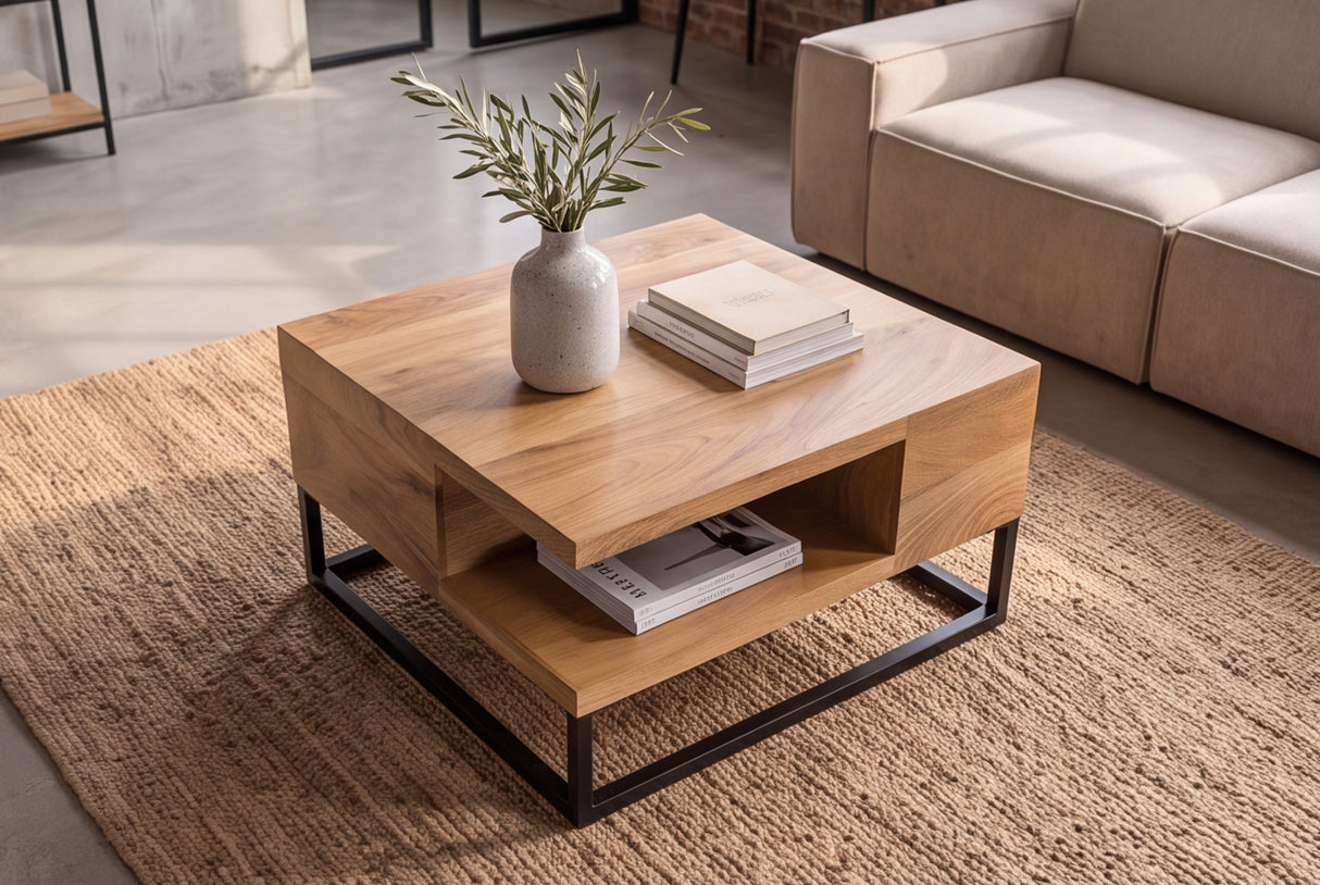 Couchtisch GIANT 60cm Mangoholz cremeweiß