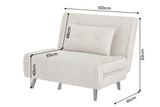 Sleeping chair SMART MULTIFUNCTION 100cm velvet champagne