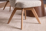 Swivel chair WALKÜRE 180° auto-return w/ armrests spring core textured fabric beige natural