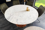 Dining table GATSBY 140cm round mango wood marble