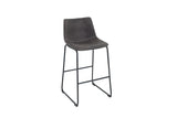 Bar chair DJANGO microfibre vintage grey with black iron legs