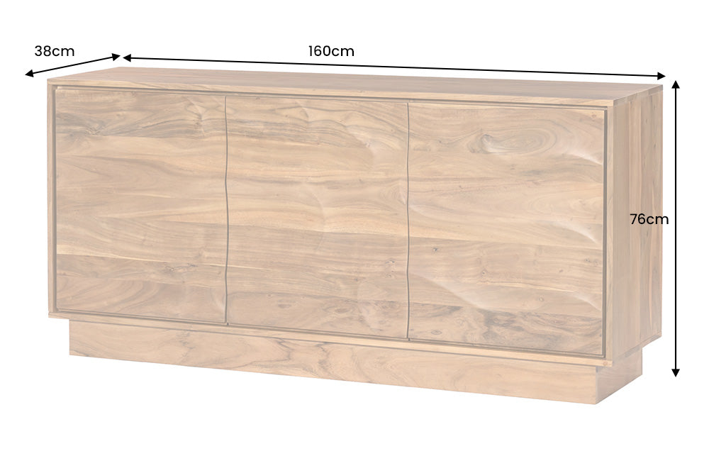 Sideboard DESERT 160cm 3D Akazienholz natur