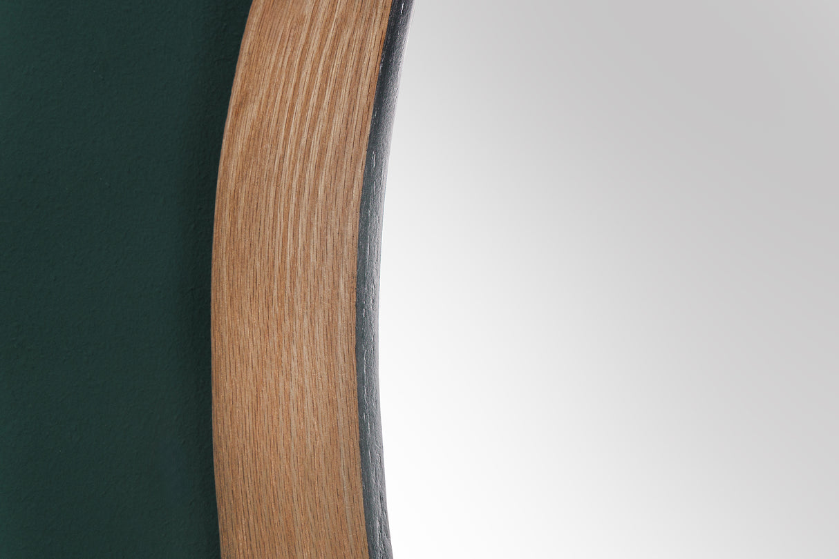 Wall mirror AMSTERDAM 70cm round oak black