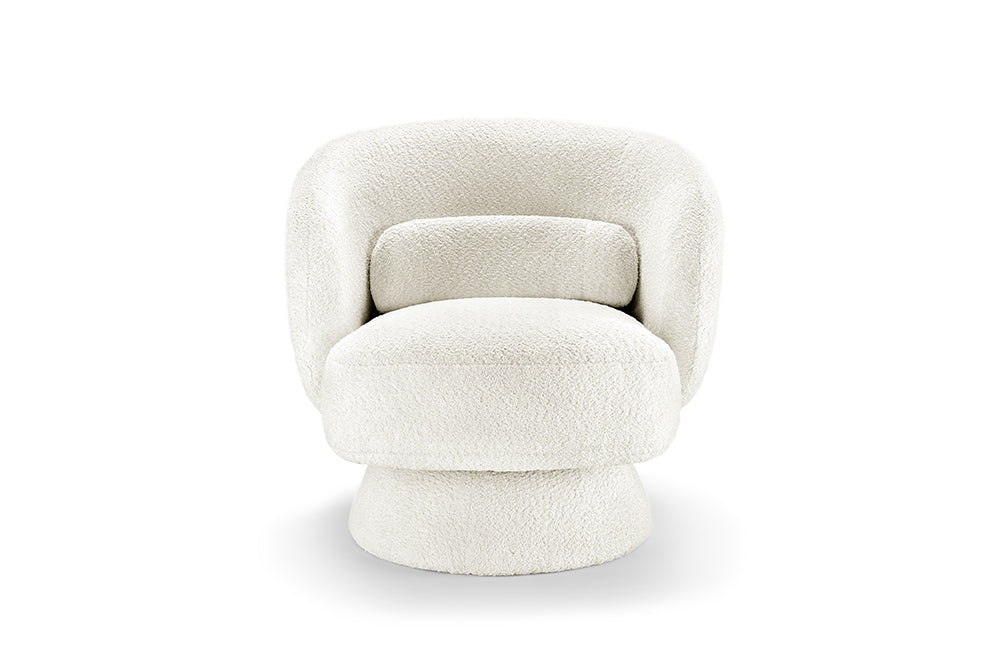 Armchair BOSSA NOVA 360° rotatable bouclé white