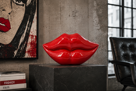 Glamour decoration vase LIP 40cm lips red