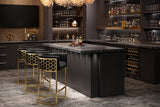 Barhocker ELEGANCE Samt schwarz mit goldenem Edelstahlgestell