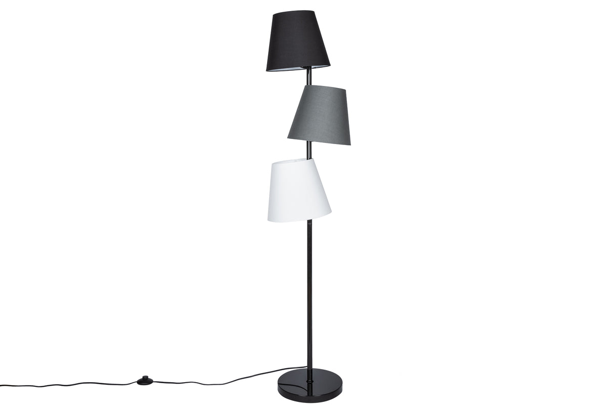 Floor lamp LEVELS 163cm 3 linen shades black grey white