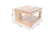 Coffee table GIANT M 60x60cm sheesham wood natural stone finish