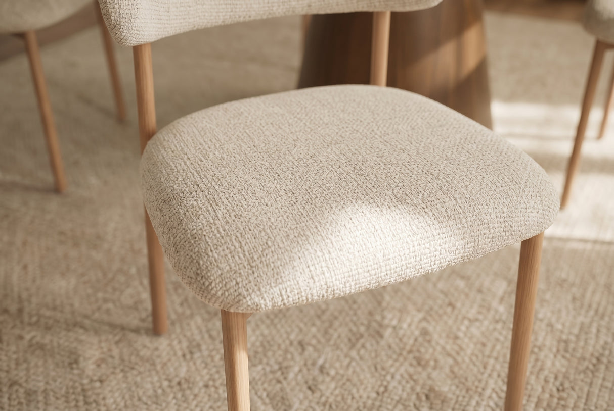 Stuhl BELFORT m. Metallbeinen, Textilbezug beige-natur