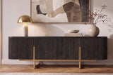 TV-Board GATSBY 160cm Retro Stil Mangoholz schwarz gold