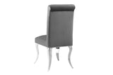 Stuhl MODERN BAROCK, samtgrau mit silberfarbenen Edelstahlbeinen