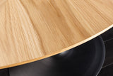 Esstisch ATELIER 120cm rund, natürliche Eichenholzoptik mit schwarzem Metallgestell