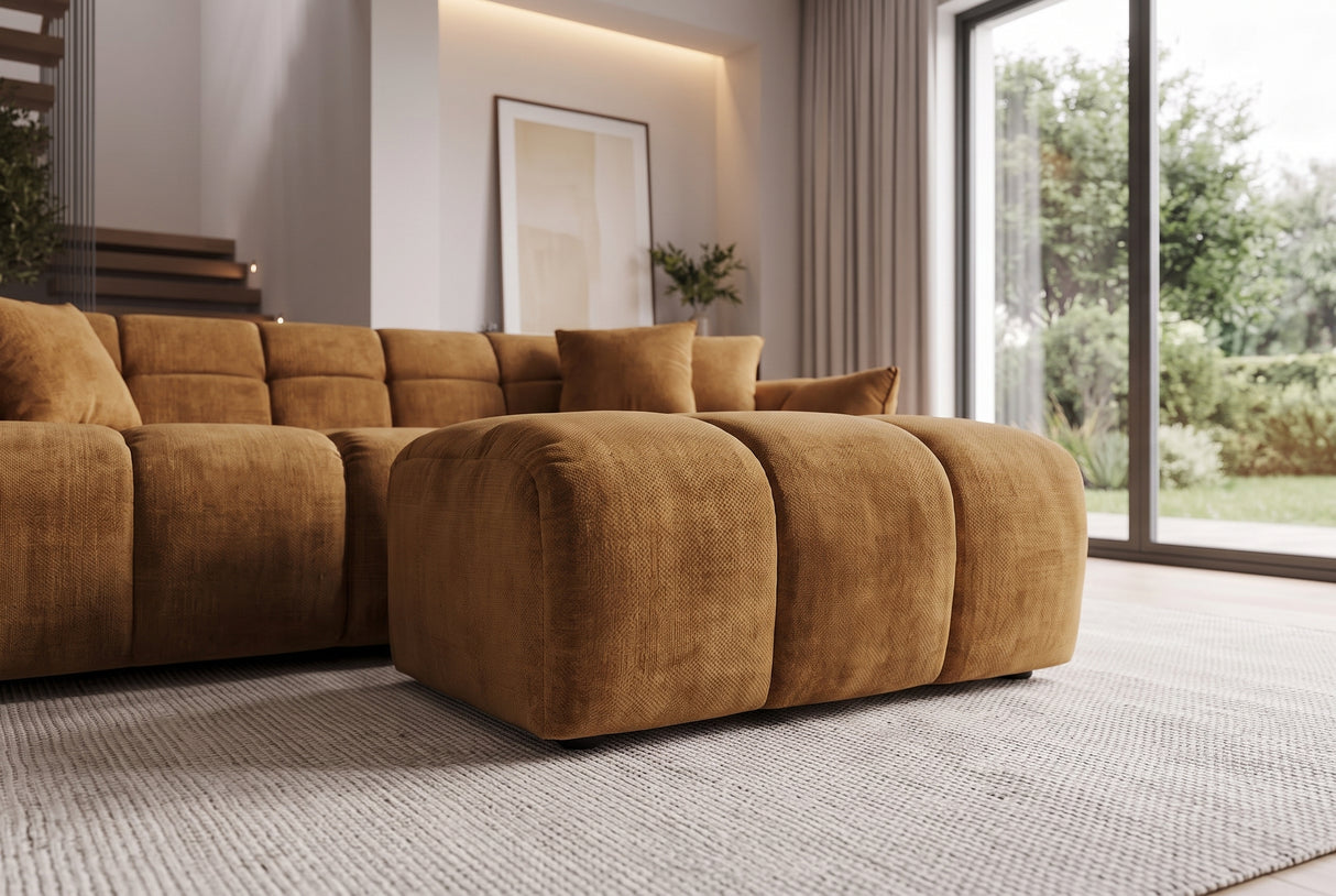 Hocker CLOUD 100cm Samt Senfgelb