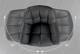Swivel chair PAPILLON rotatable 180° with armrests leather black