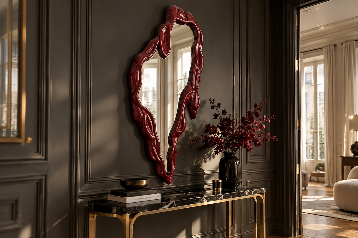 Wall mirror FLUIDUM 150cm red