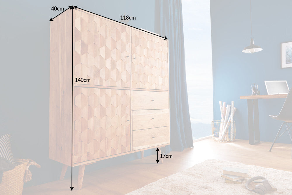 Highboard MYSTIC LIVING 140cm Akazienholz