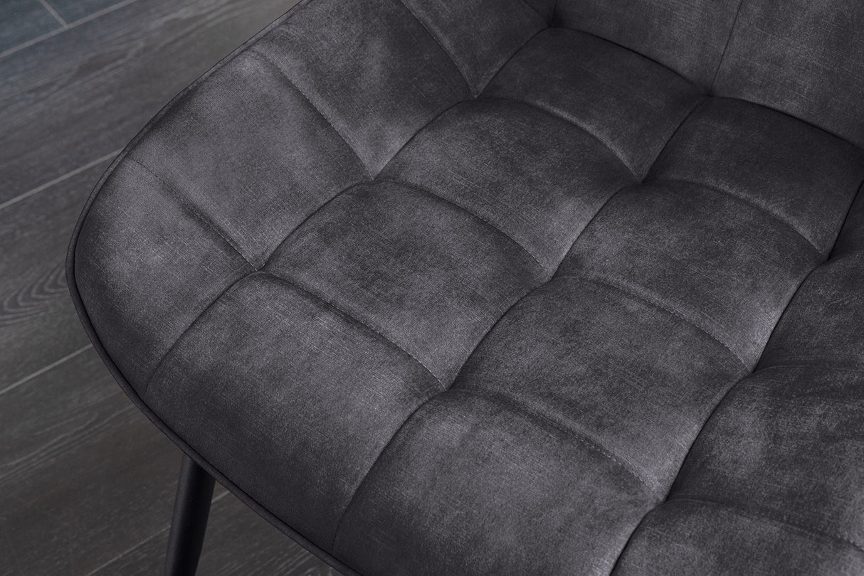 Stuhl ROADSTAR Samt dunkelgrau mit schwarzen Metallbeinen