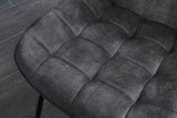 Stuhl ROADSTAR Samt dunkelgrau mit schwarzen Metallbeinen