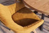 Swivel chair LIVORNO 180° auto-return w/armrests velvet mustard yellow